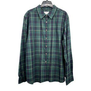 Pendleton Blouse Womens 18 NEW Celebration Tartan Blue Green